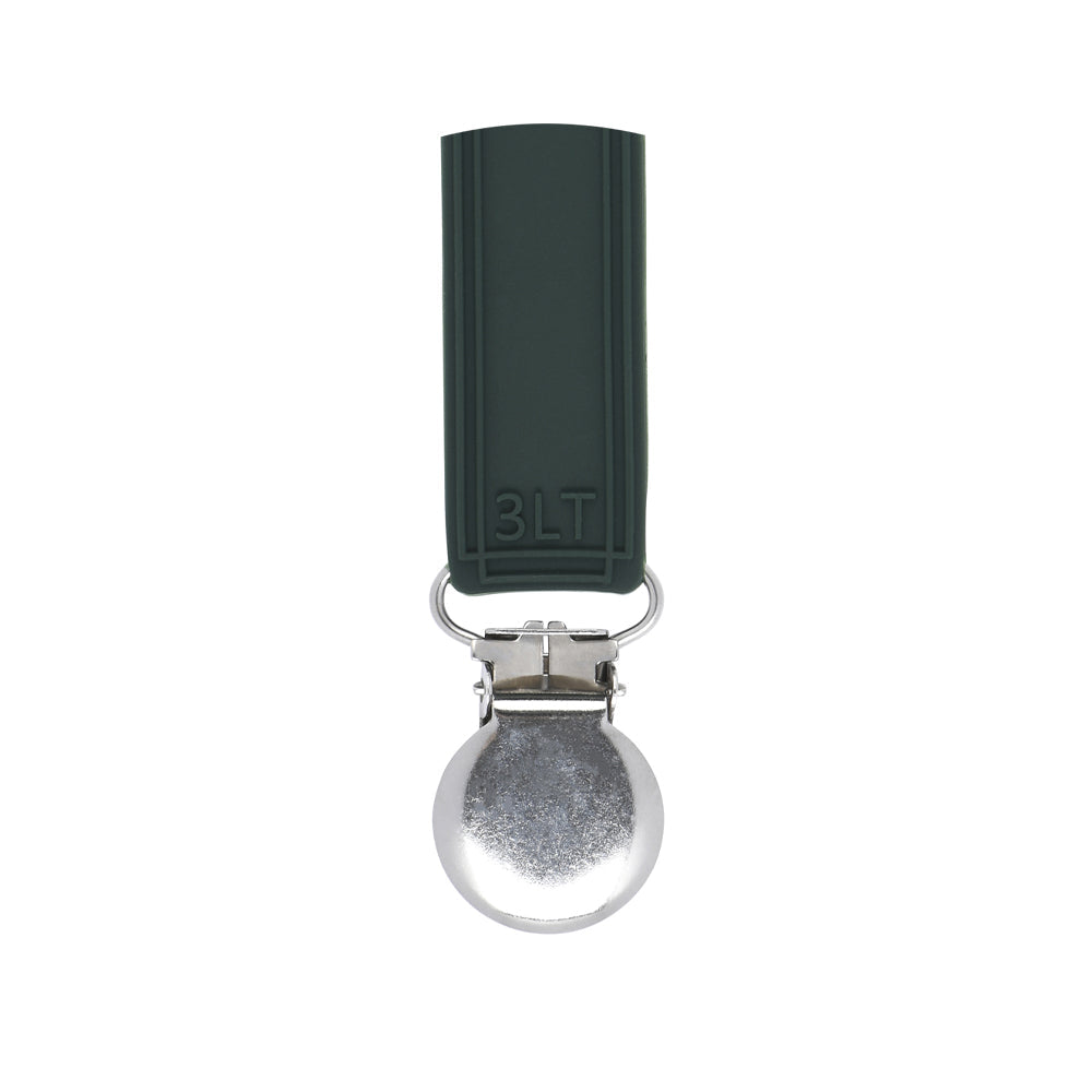 Classic Hunter Green All Silicone One Piece Pacifier Clip