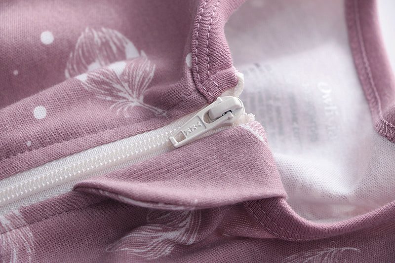 100% Organic Cotton 0.5tog Sleep Sack - Feather Mauve