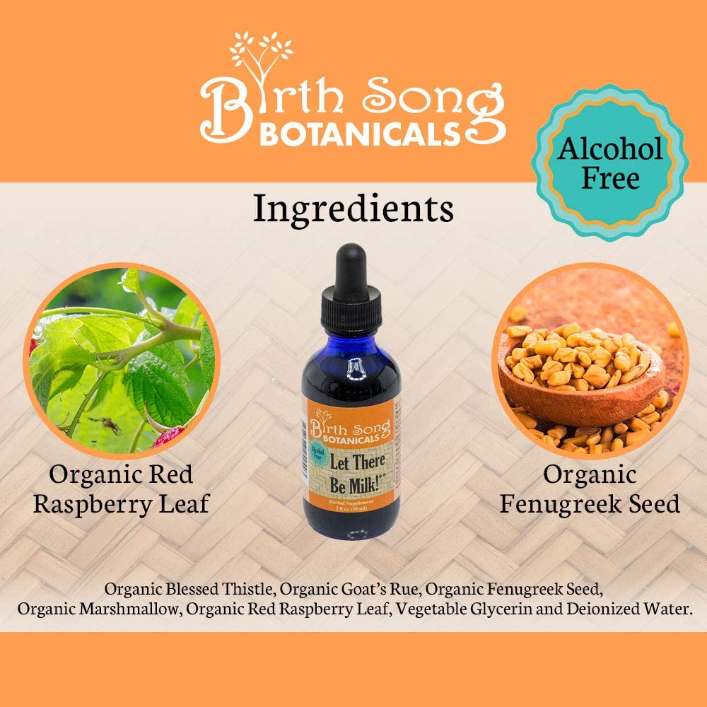 Birth Song Botanicals Co. Let There Be Milk! Alcohol Free Herbal Breastfeeding Supplement 4 oz.