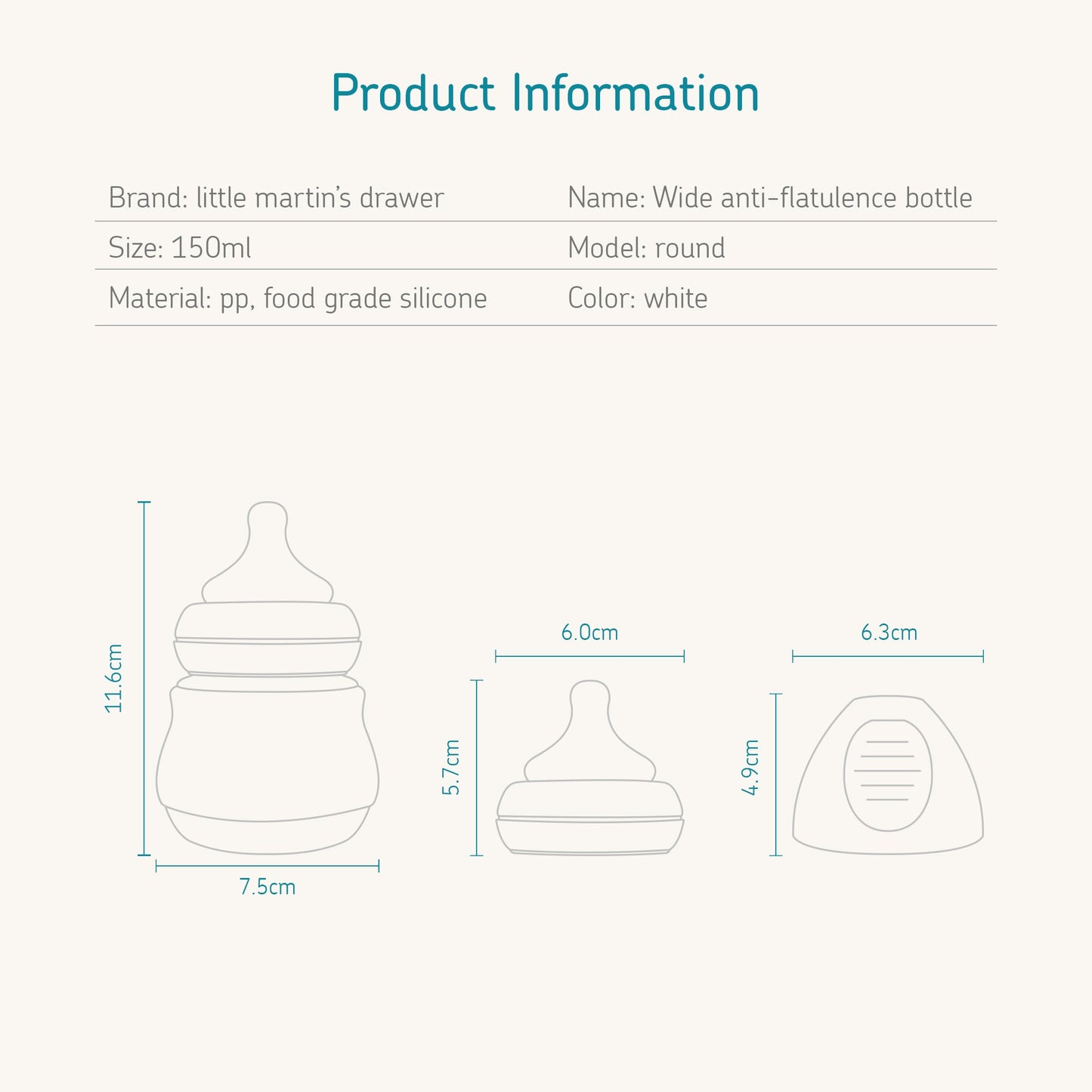 Little Martin's Milk Bottles - 150ml/5oz - 3 Packs
