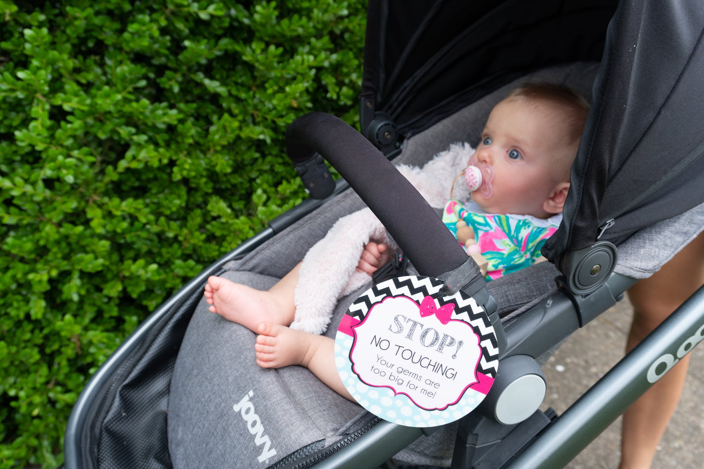 Girl Zig Zag Please Don't Touch My Baby Car Seat Sign Tag