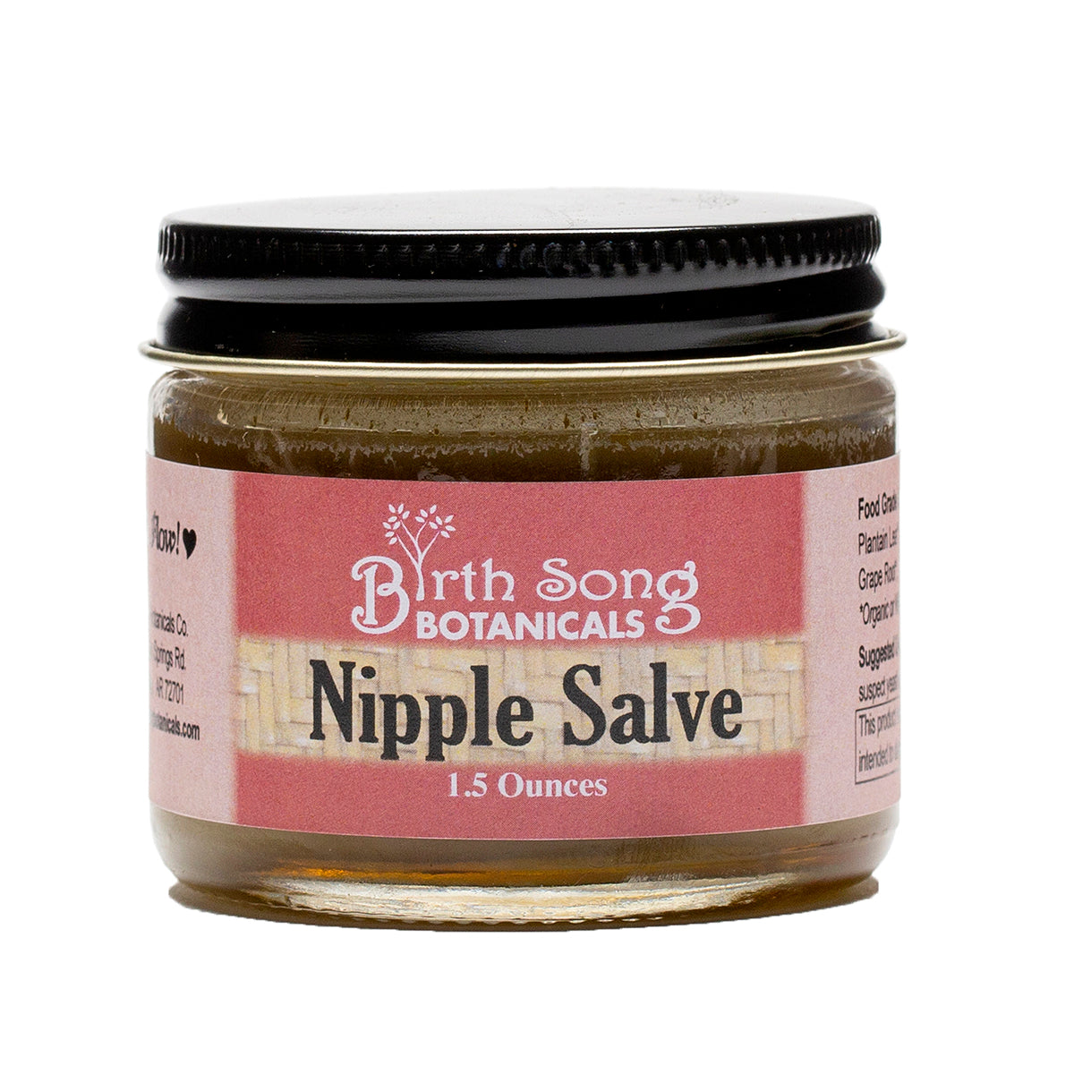 Birth Song Botanicals Co. Nipple Salve Herbal Nipple Cream for Breastfeeding Comfort, Unscented