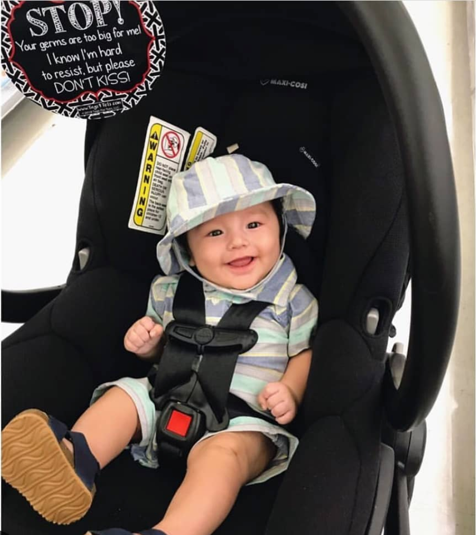 No Kissing A Newborn Car Seat and Stroller Tag