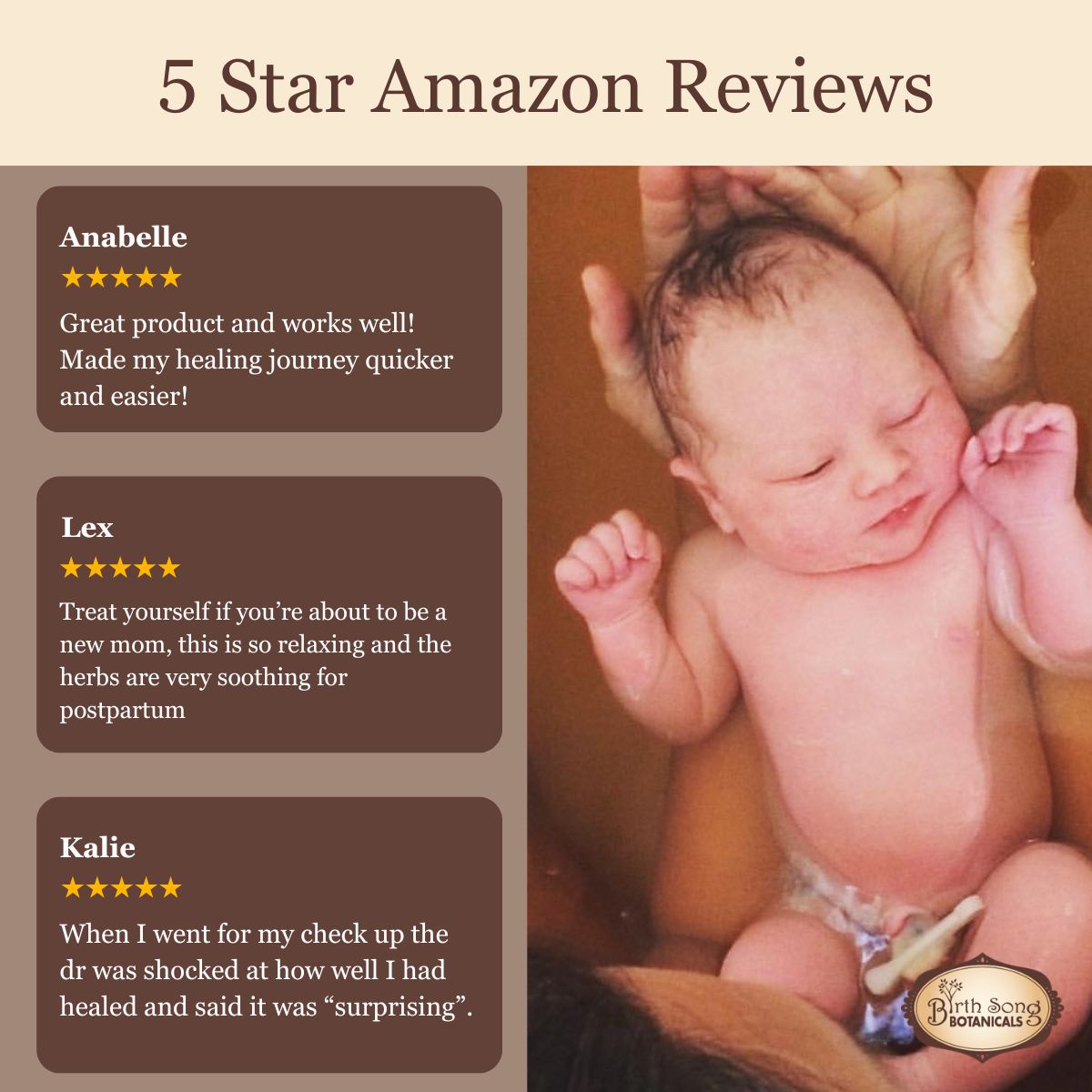 Birth Song Botanicals Co. Herbal Postpartum Bath for After Birth Recovery and Perineal Care
