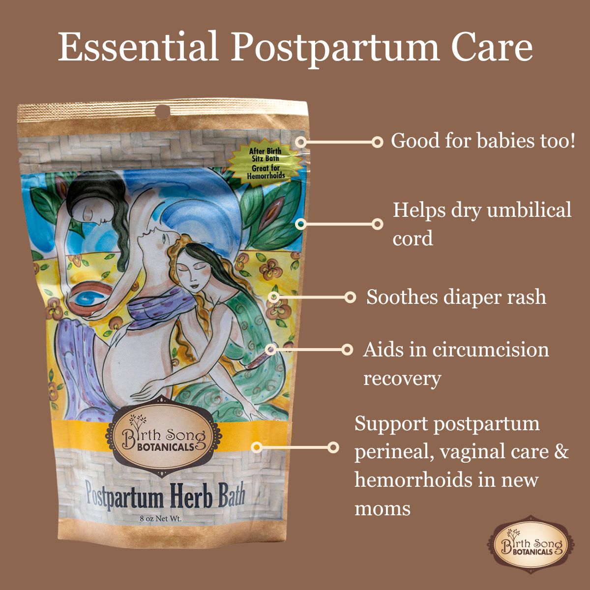 Birth Song Botanicals Co. Herbal Postpartum Bath for After Birth Recovery and Perineal Care