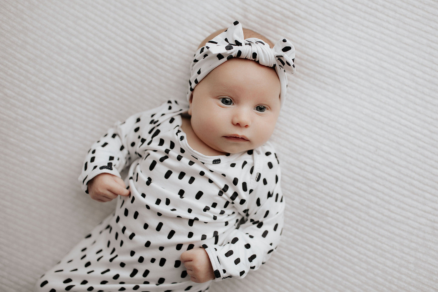 Polka Dot Knotted Headband Bow