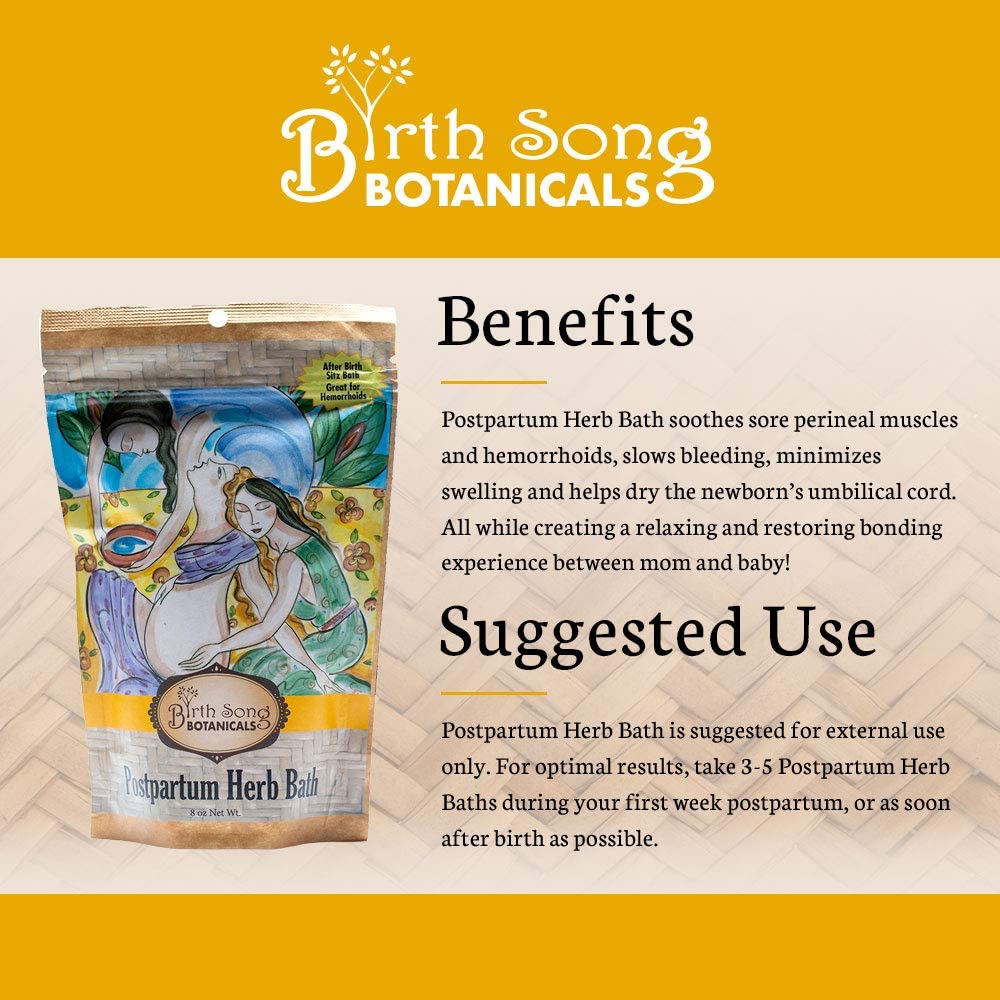 Birth Song Botanicals Co. Herbal Postpartum Bath for After Birth Recovery and Perineal Care