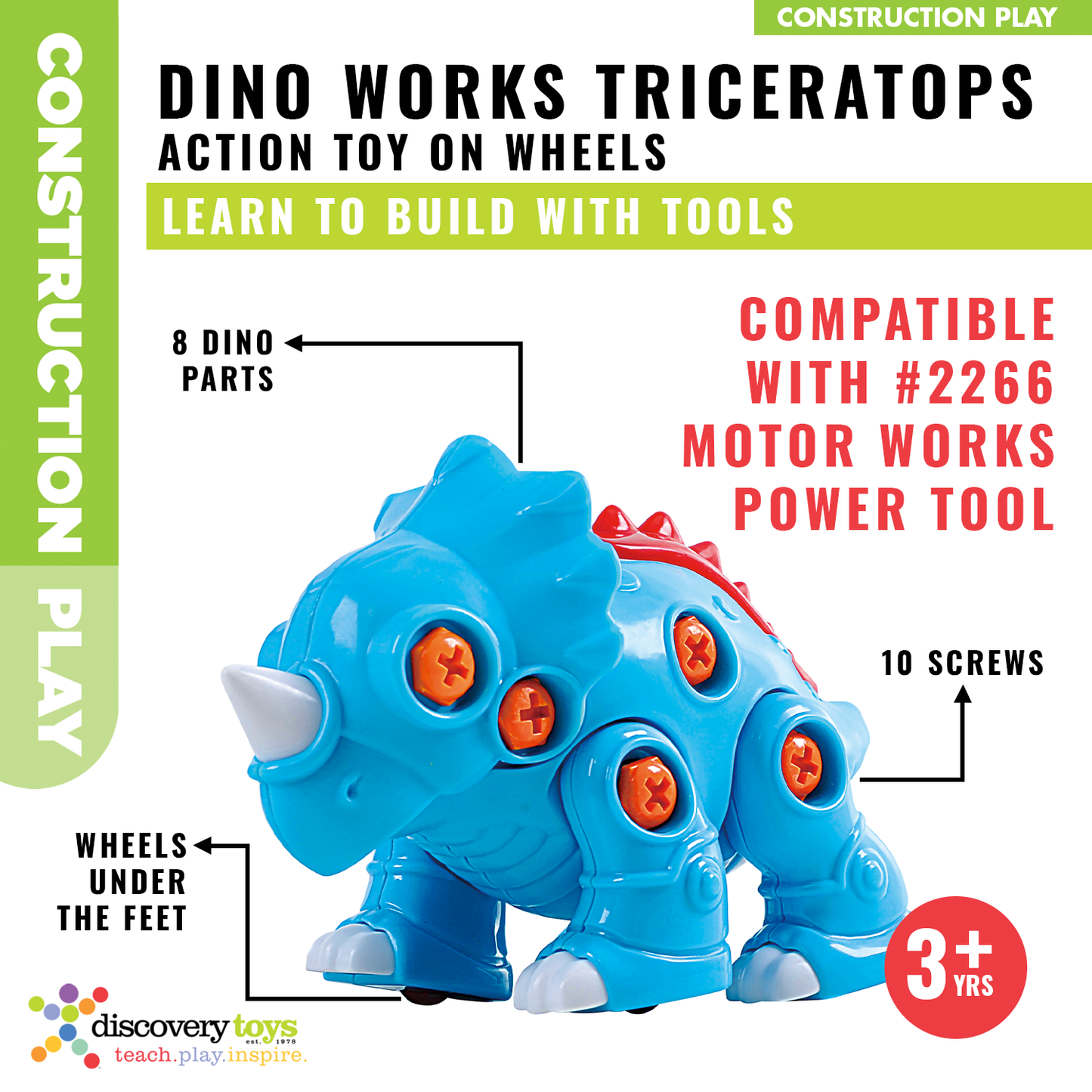 Discovery Toys Dino Works Triceratops DIY Take Apart Toy