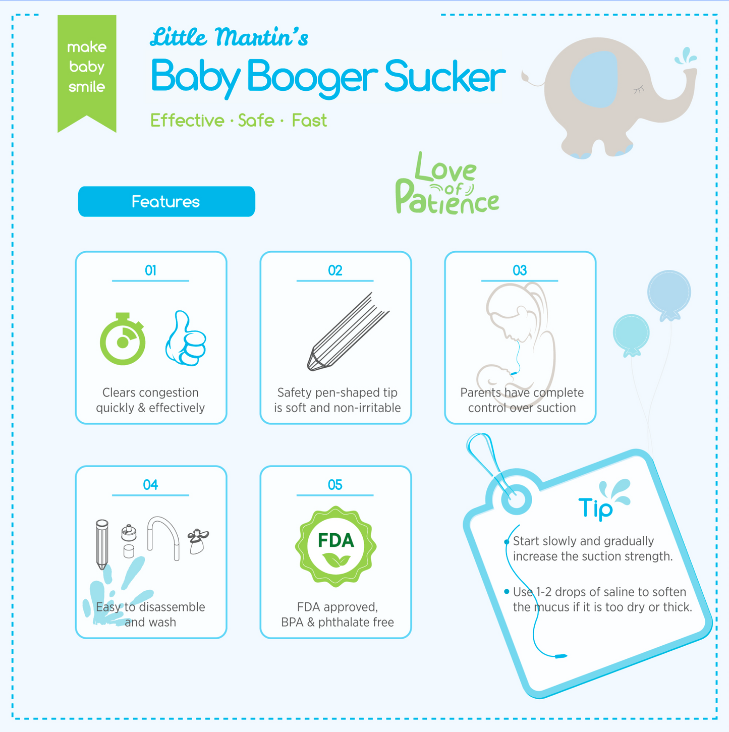 Little Martin's Reusable Booger Sucker