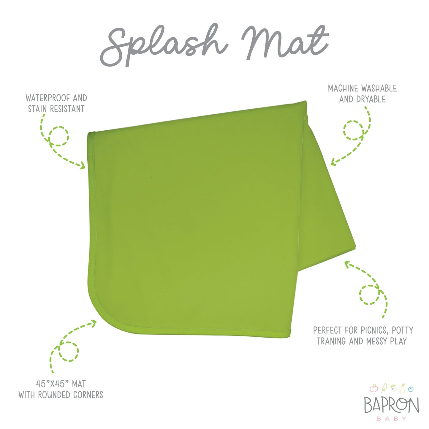 Solid Ribbit Minimalist Splash Mat - A Waterproof Catch-All for Highchair Spills and More!