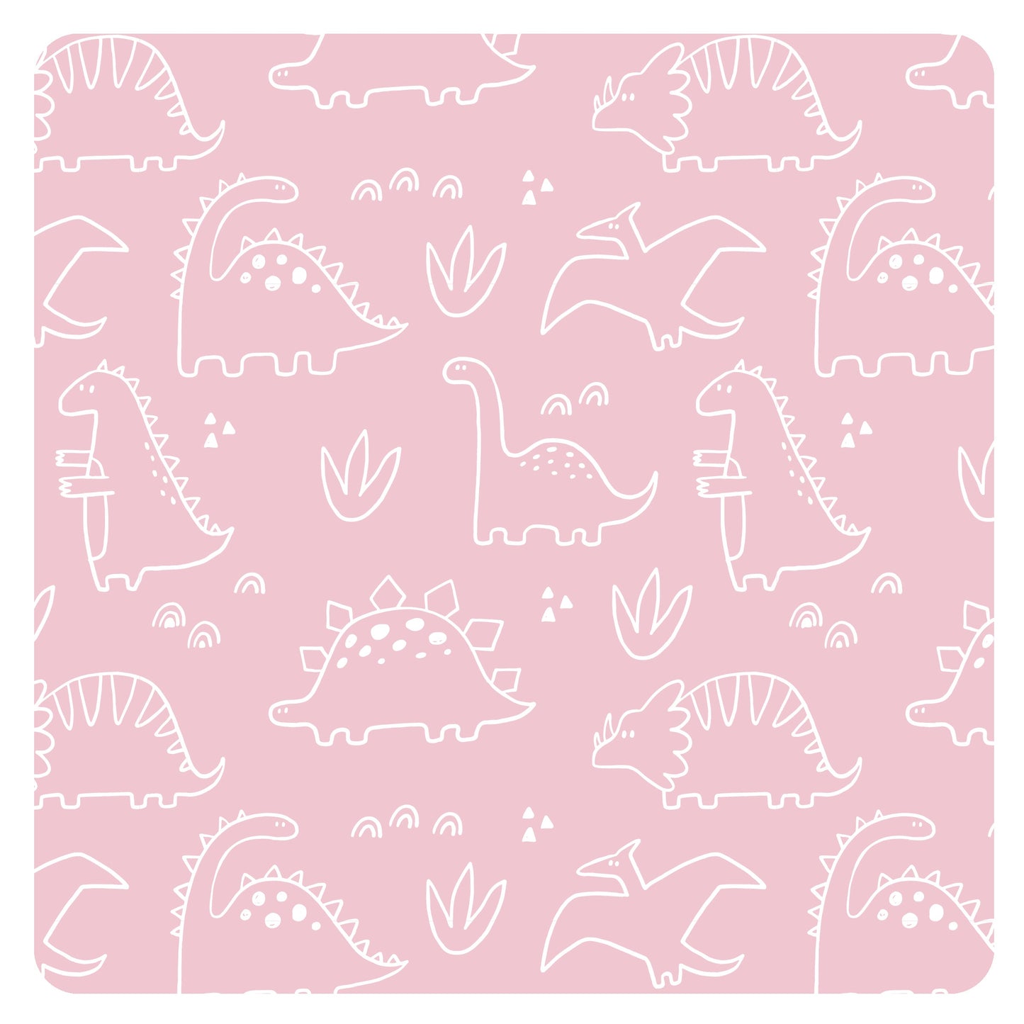 Dino Friends - Blush - Waterproof Wet Bag (For mealtime, on-the-go, and more!)