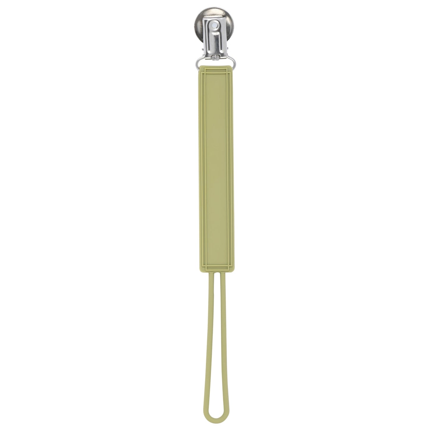 Classic Olive Green All Silicone One Piece Pacifier Clip
