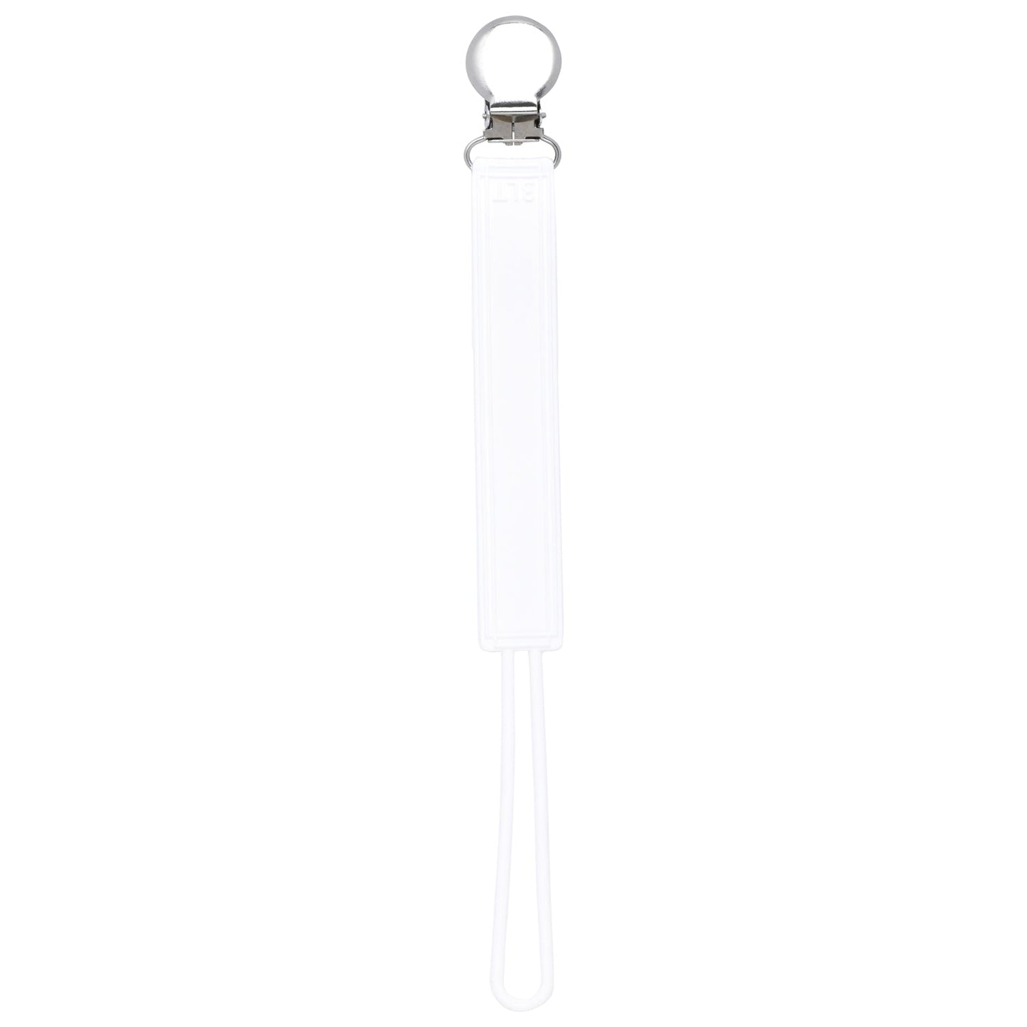 Classic White All Silicone One Piece Pacifier Clip