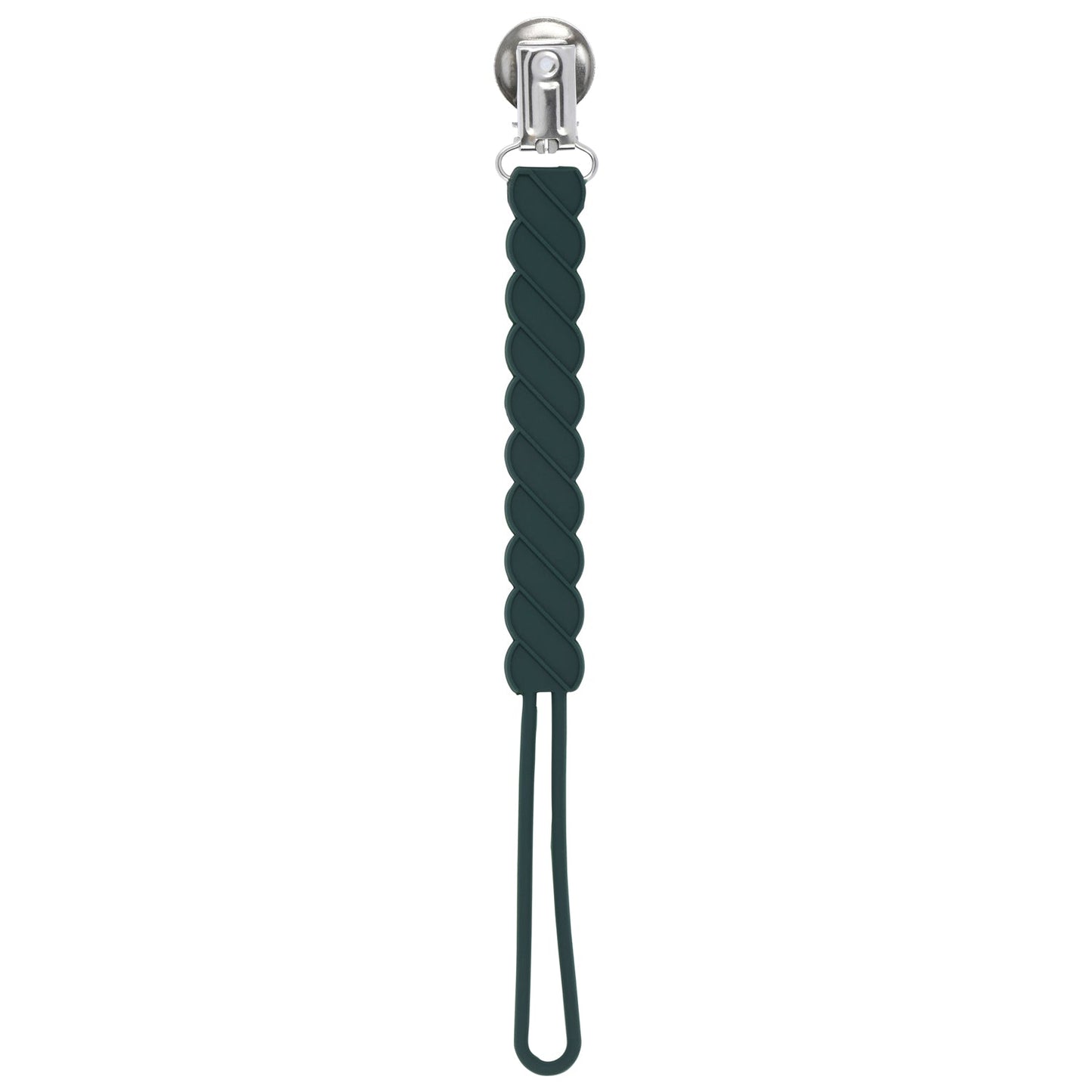 Twist Hunter Green All Silicone One Piece Pacifier Clip