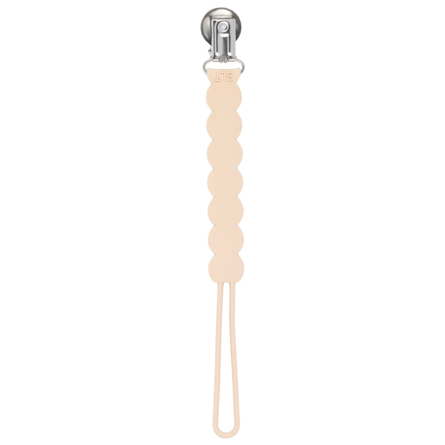 Waverly Tan Neutral All Silicone One Piece Pacifier Clip