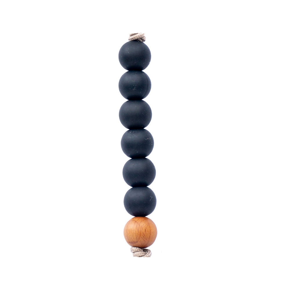 Black Silicone Beaded Pacifier Clip Holder