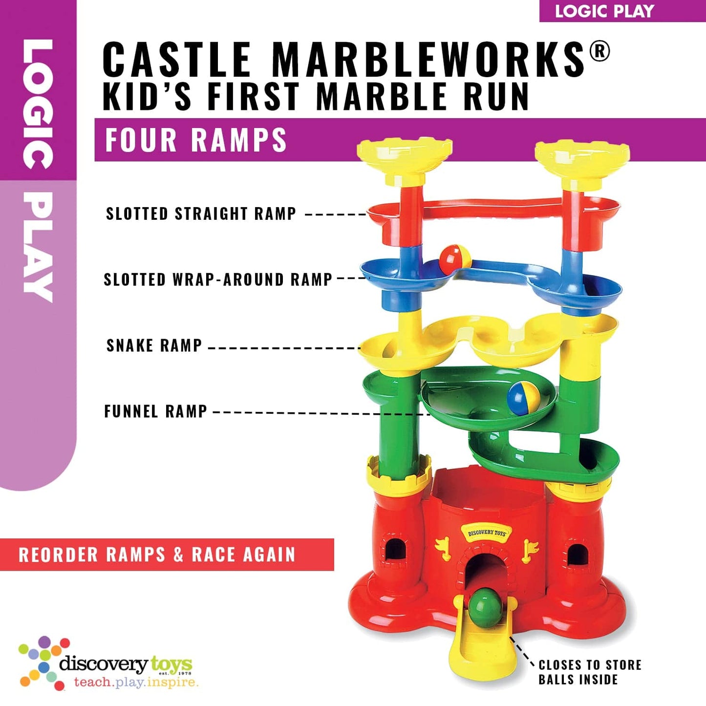 Discovery Toys Castle Marbleworks Chime Ball Drop Tower Toy