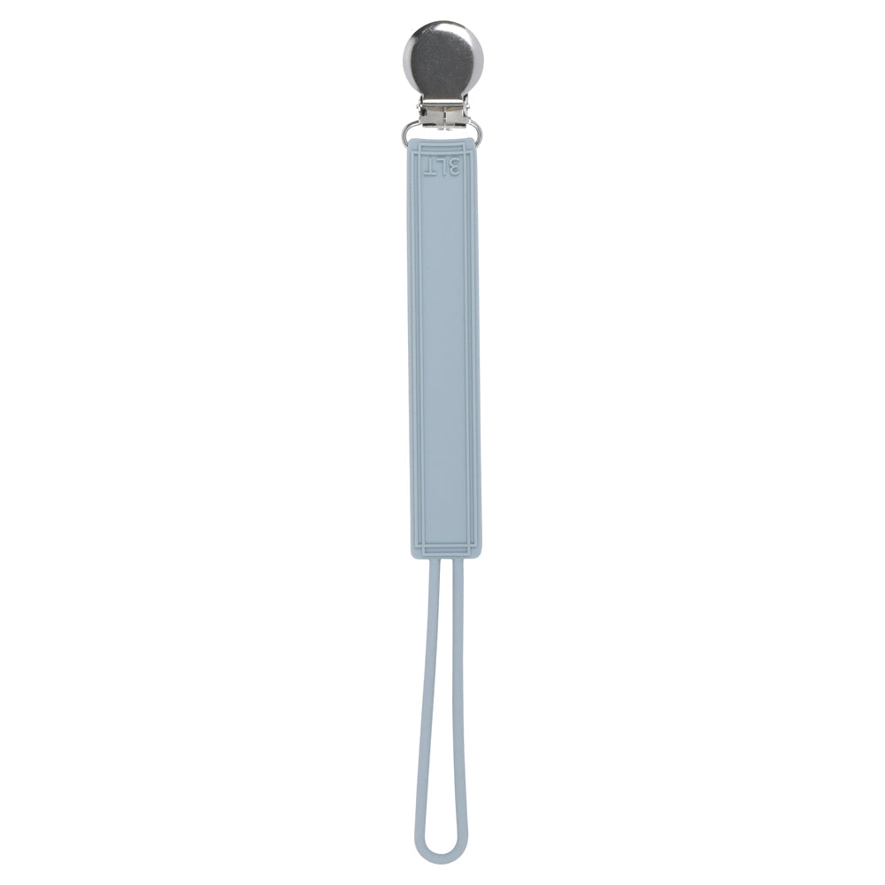 Classic Gray All Silicone One Piece Pacifier Clip