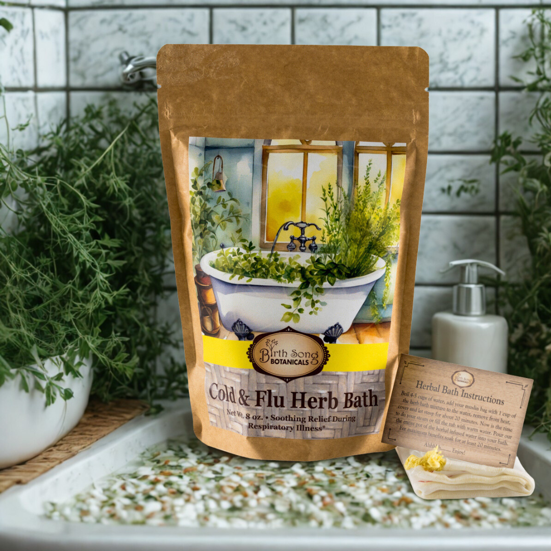 Birth Song Botanicals Co. Cold and Flu Herbal Bath* with Eucalyptus 16 oz.