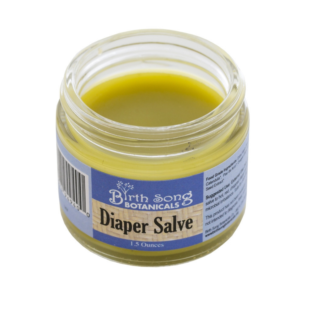 Birth Song Botanicals Co. Herbal Baby Diaper Cream With Calendula, Cloth Diaper Safe, Unscented
