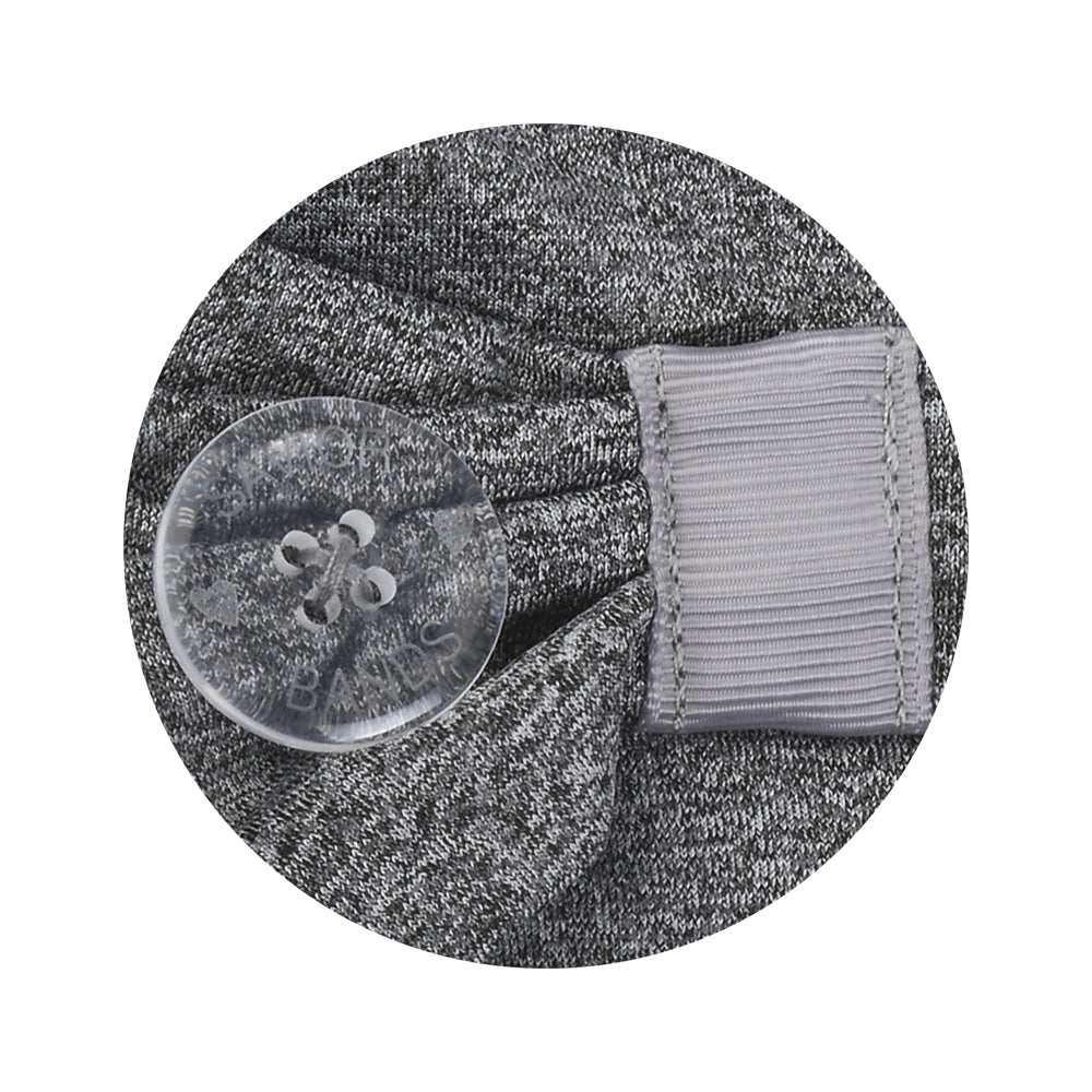 Heather Gray Savior Headbands With Buttons for Masks