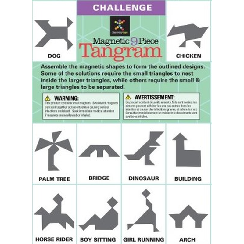 Discovery Toys Magnetic 9-Piece Tangram Puzzle Challenge