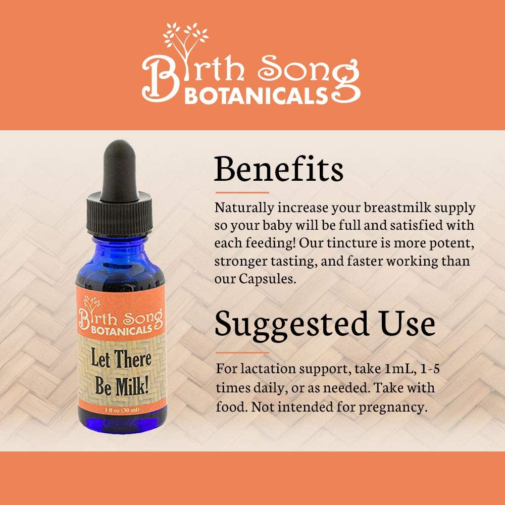 Birth Song Botanicals Co. Let There Be Milk! Breastfeeding Herbal Supplement For Lactation 1 oz.