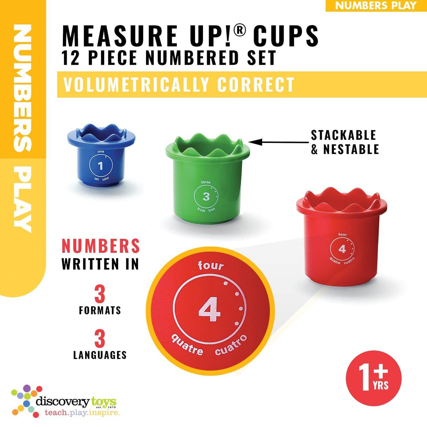 Discovery Toys Measure Up! Cups Stack & Learn Set