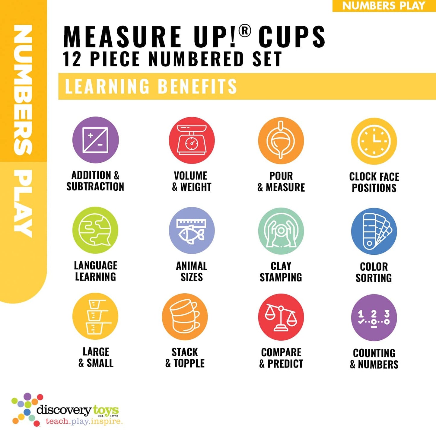 Discovery Toys Measure Up! Cups Stack & Learn Set