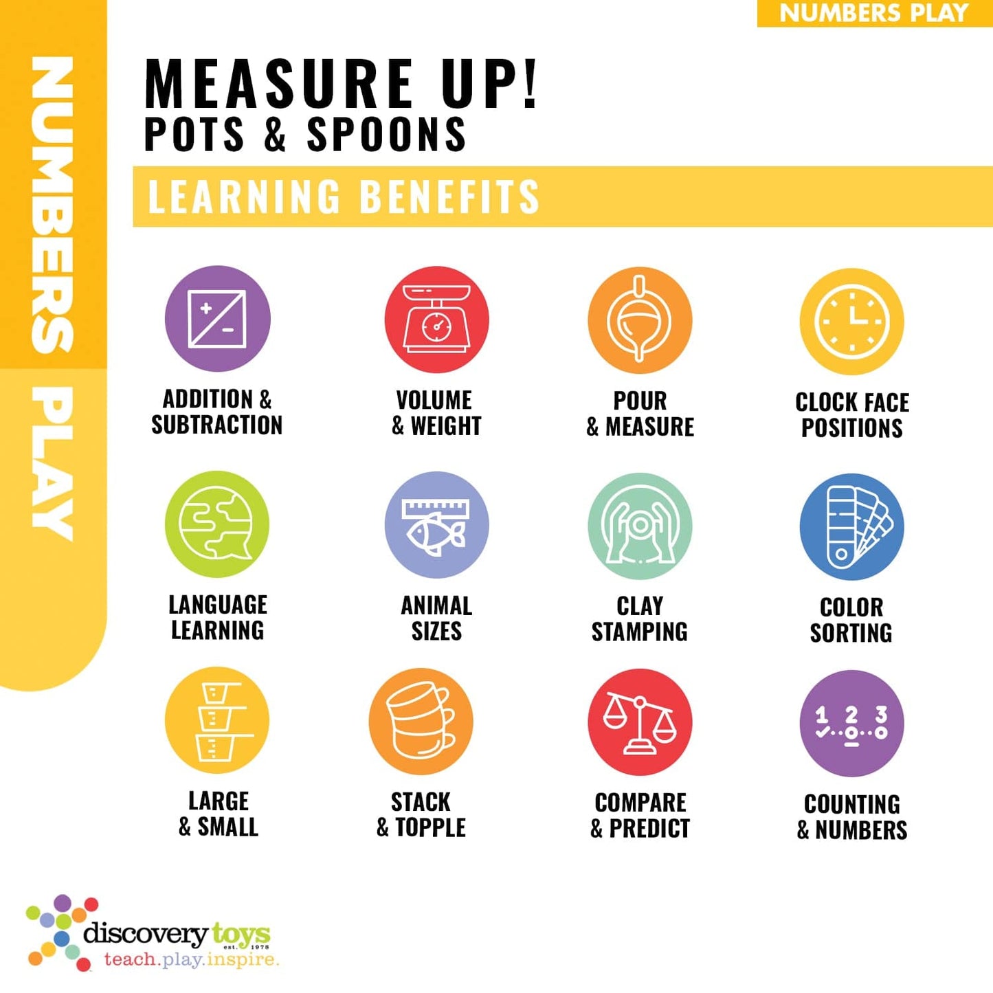 Discovery Toys Measure Up! Pots & Spoons Stack & Learn Set