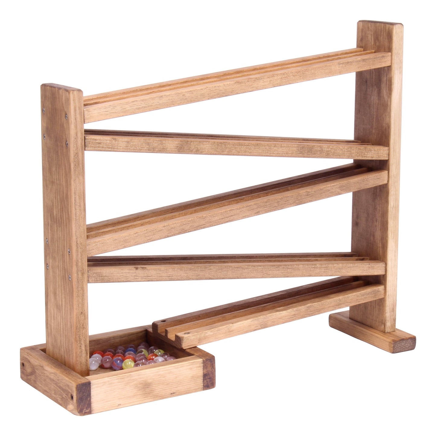 Amish Wooden Marble Roller Racetrack Toy - Child-Safe Finish
