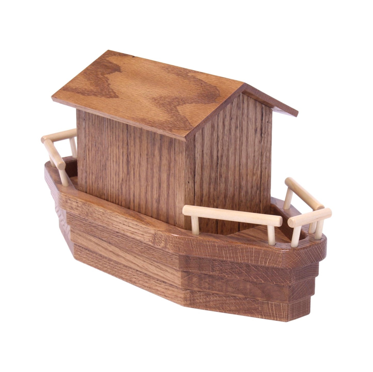 Amish Noah's Ark Wooden Playset with 13 Animals, Removable Roof and Ramp