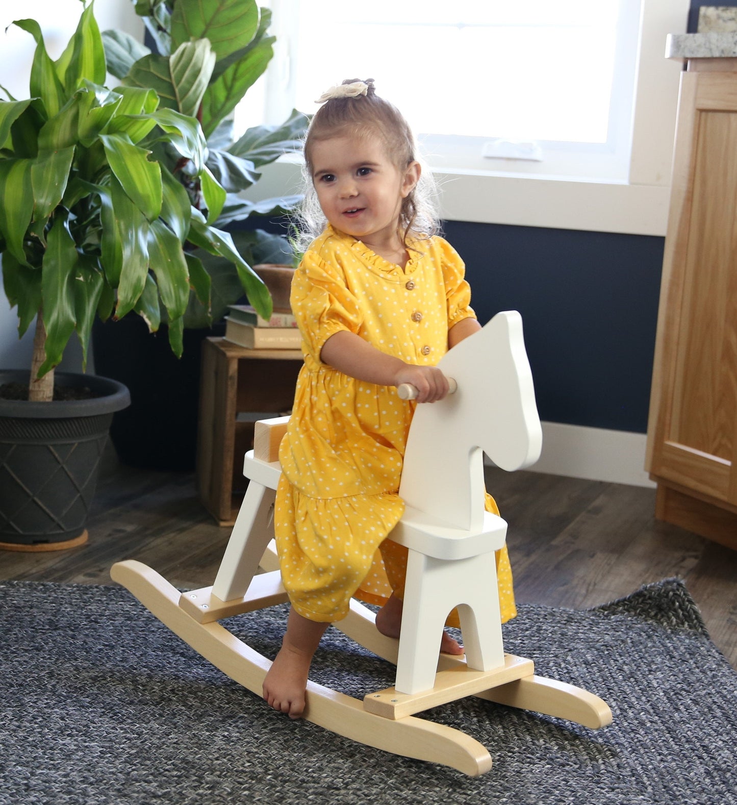 Amish Wooden Rocking Horse Toddler Toy Child-Safe Finish