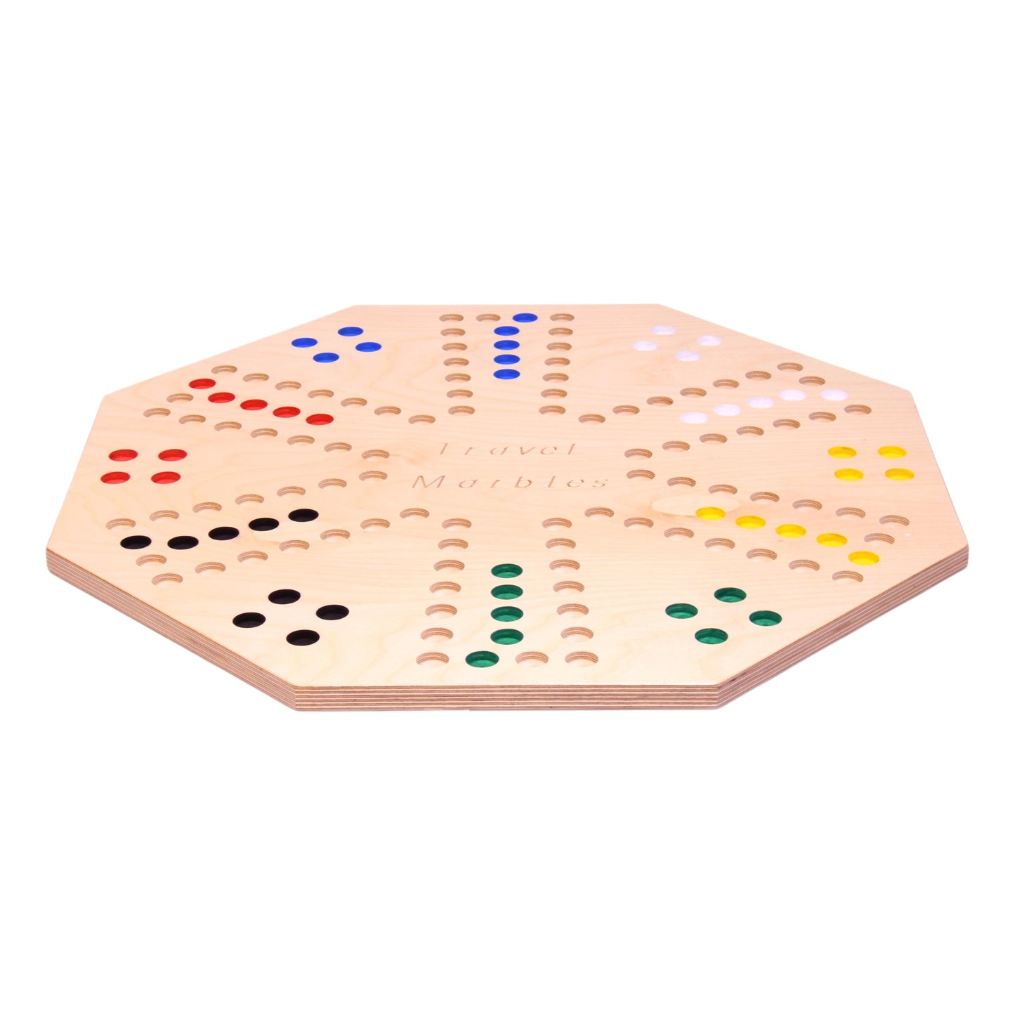 AmishTravel Marble Chase Board Game Set, Double-Sided 23" Wide Board