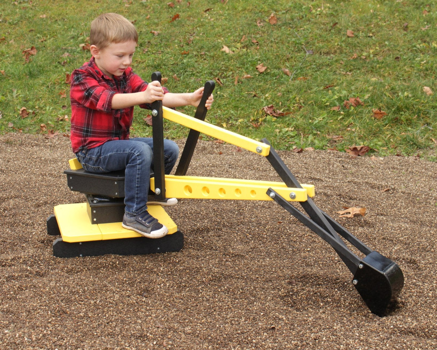 Amish Sand Digger Excavator Toy, with Movable Levers and Metal Digging Bucket