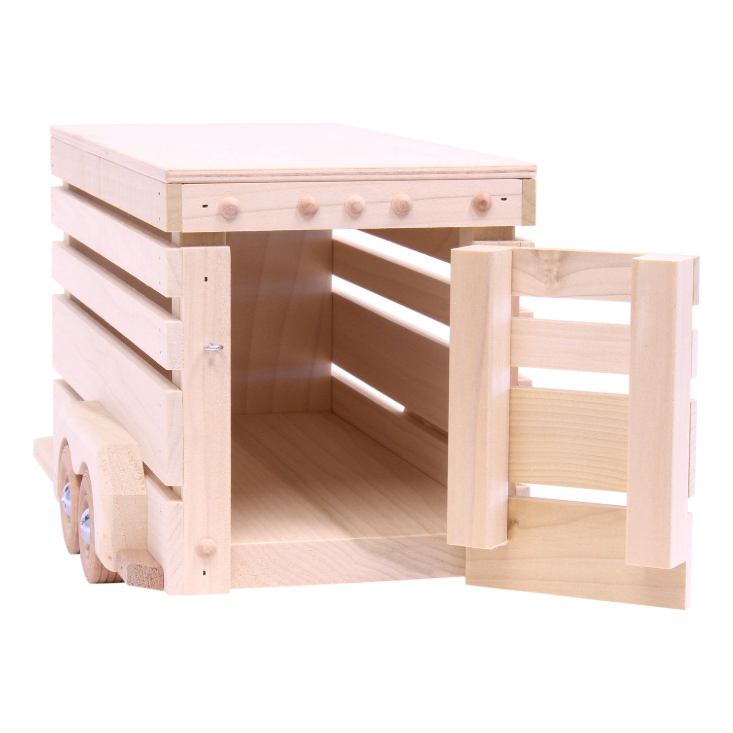 Amish Wooden Horse Trailer Toy Unfinished Wood