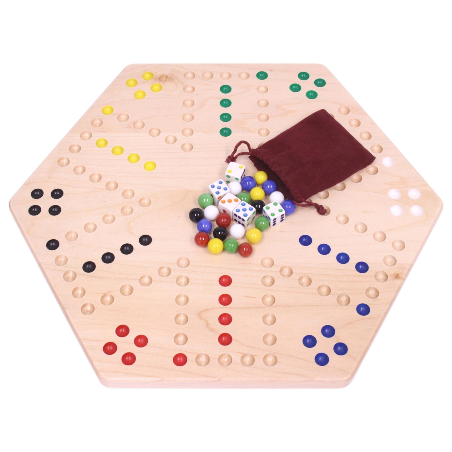 Amish Aggravation Wahoo Marble Board Game, Double-Sided, Hand Painted