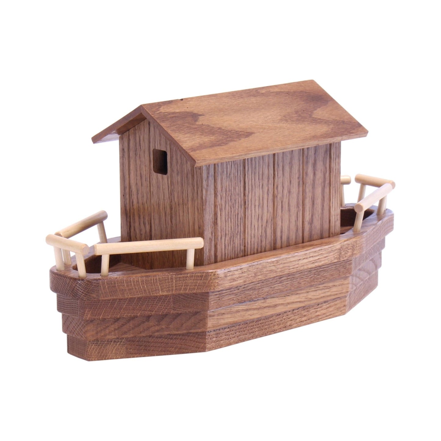 Amish Noah's Ark Wooden Playset with 13 Animals, Removable Roof and Ramp