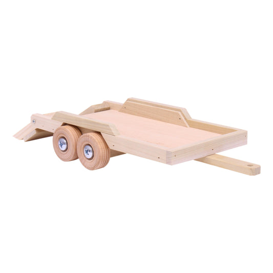 Amish Wooden Flatbed Equipment Trailer Toy