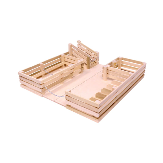 Amish Wooden Folding Stock Yard Farm Toy, Unfinished