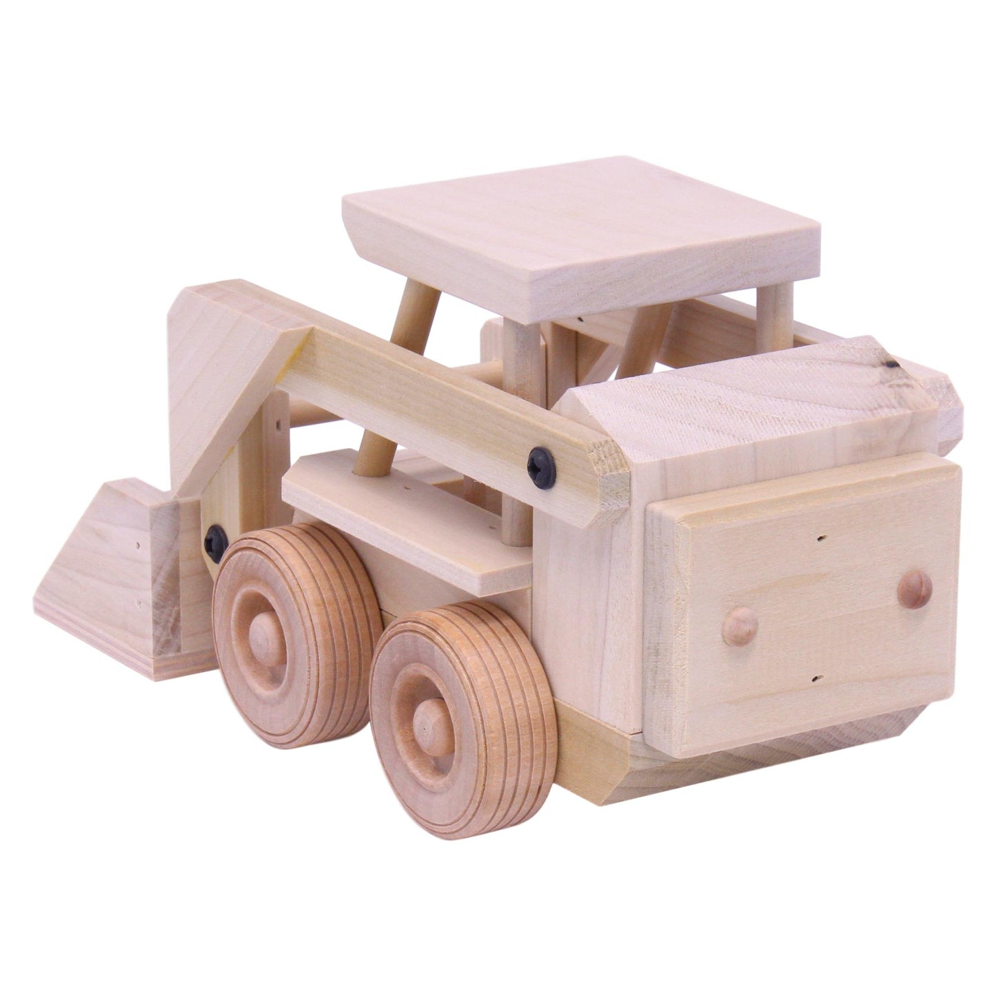 Amish Wooden Skid Loader Toy Skid Steer with Movable Bucket
