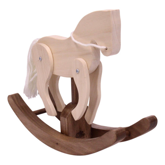 Amish Wooden Rocking Clackity Horse Toy, Child Safe Finish