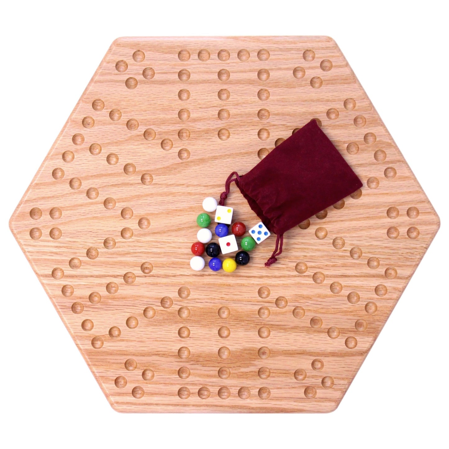 Amish Solid Oak 16" Wide Aggravation Game Board Unpainted Holes Double-sided