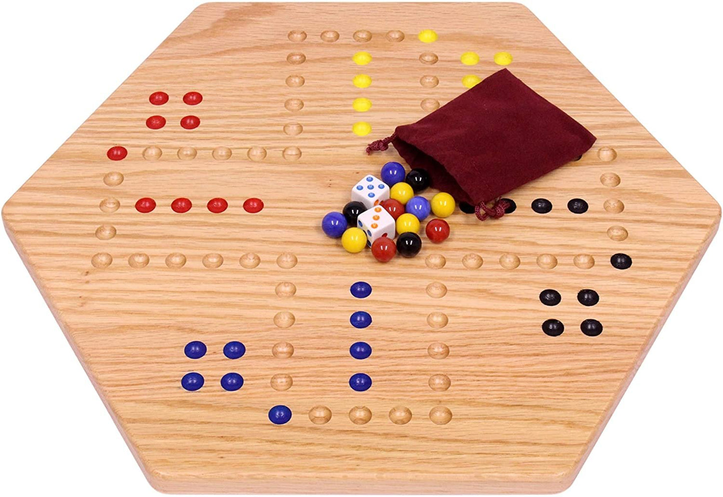 Amish Aggravation Wahoo Marble Board Game, Double-Sided, Hand Painted