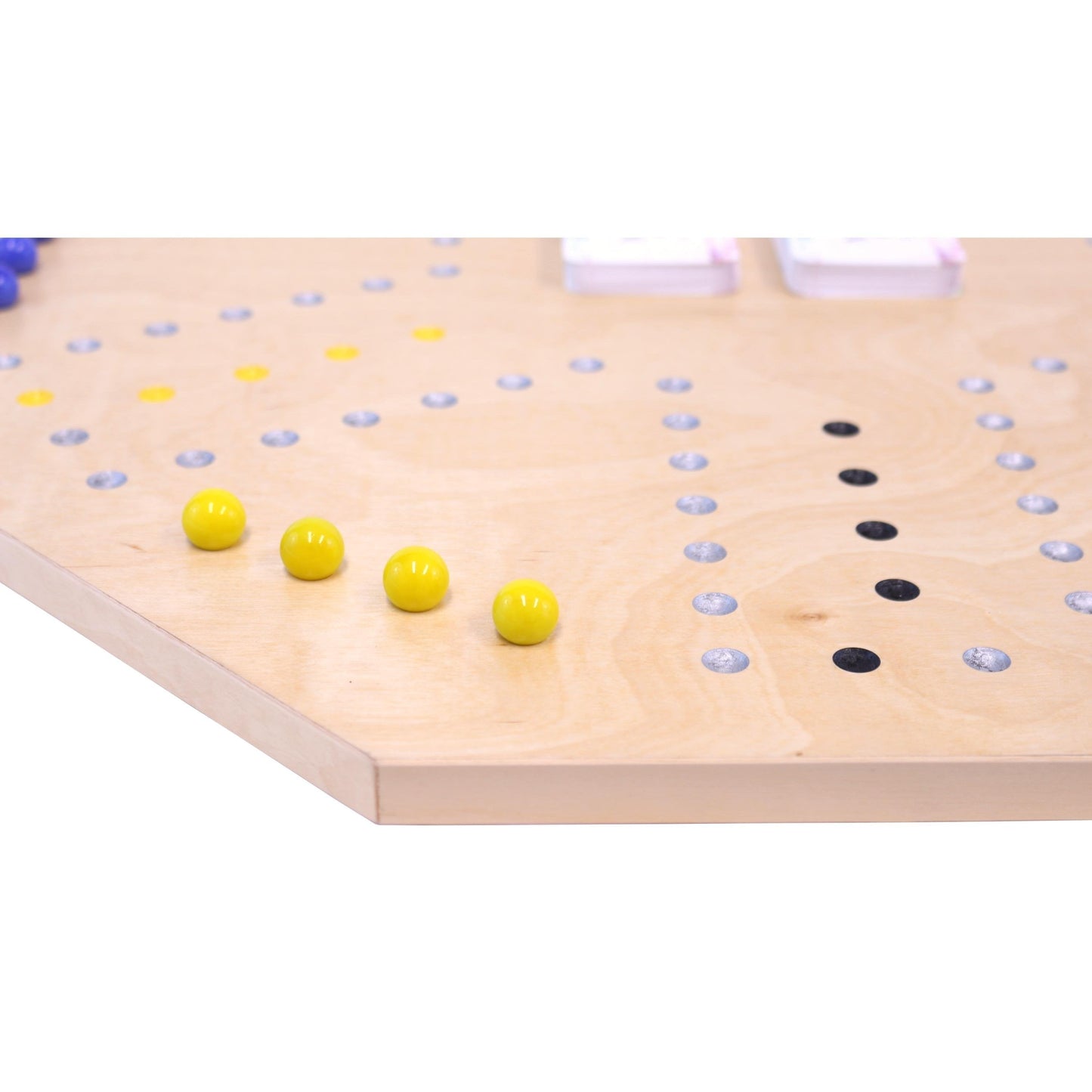 Amish Wooden Marble Chase Game Set - Double-Sided 23" Wide Board