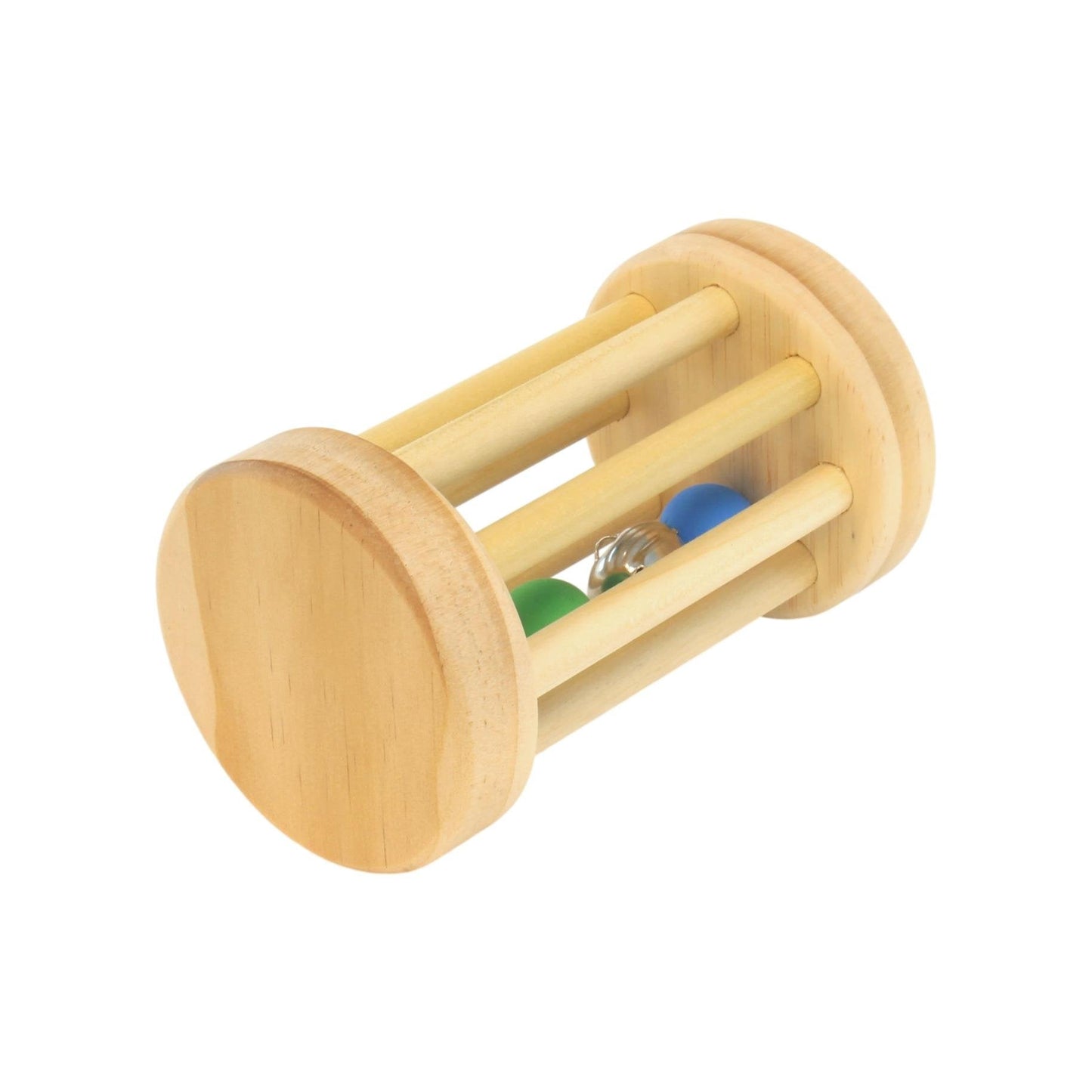 Amish Wooden Baby Rattle Rolling Tumbler Toy Montessori