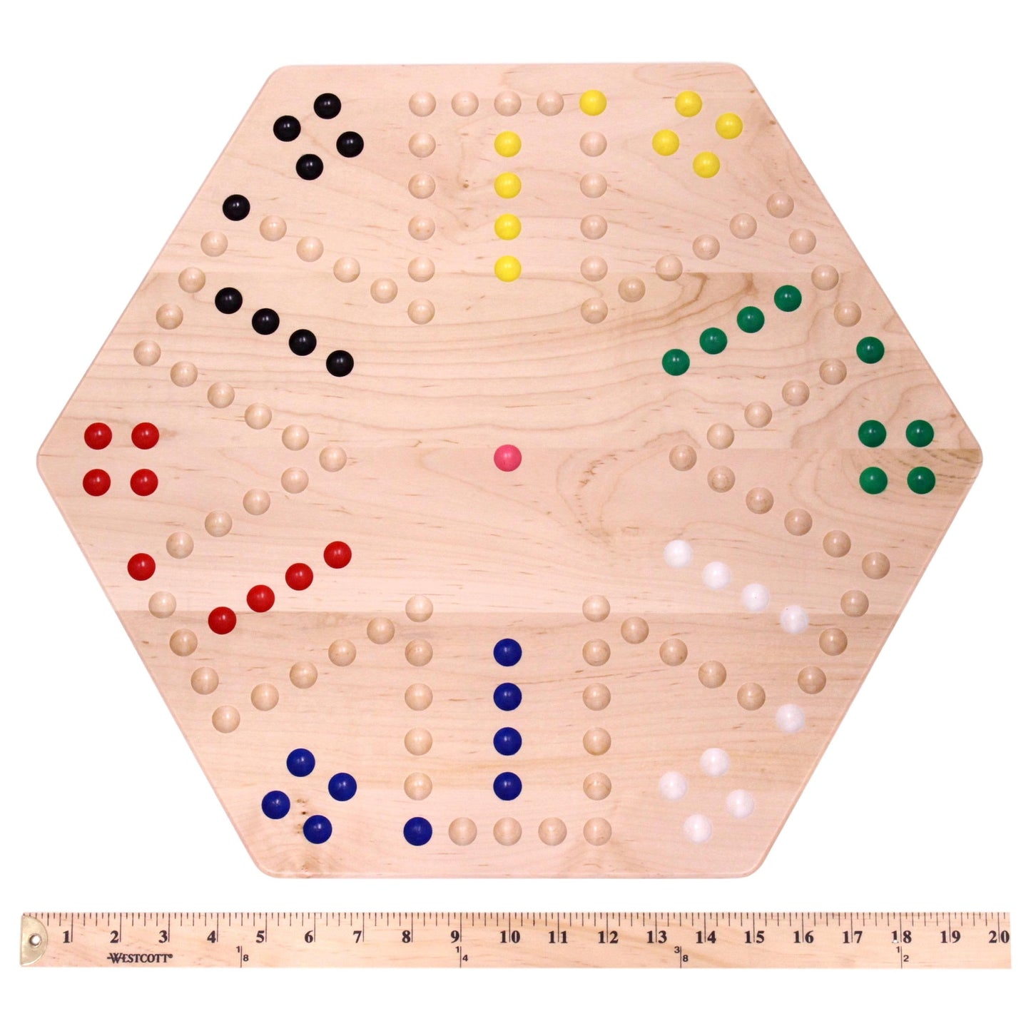 Amish Aggravation Wahoo Marble Board Game, Double-Sided, Hand Painted