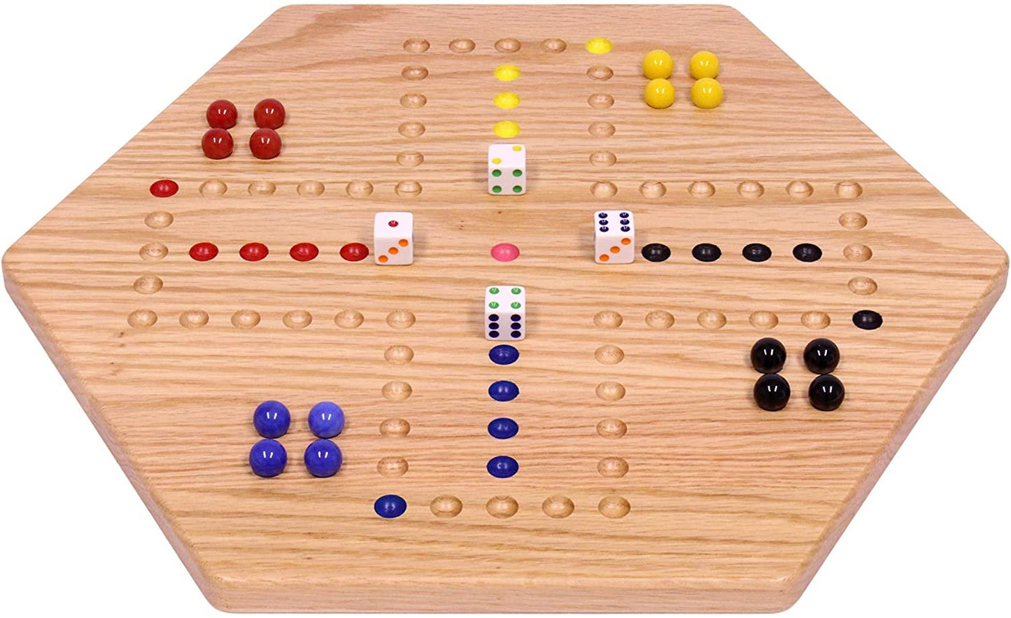 Amish Aggravation Wahoo Marble Board Game, Double-Sided, Hand Painted