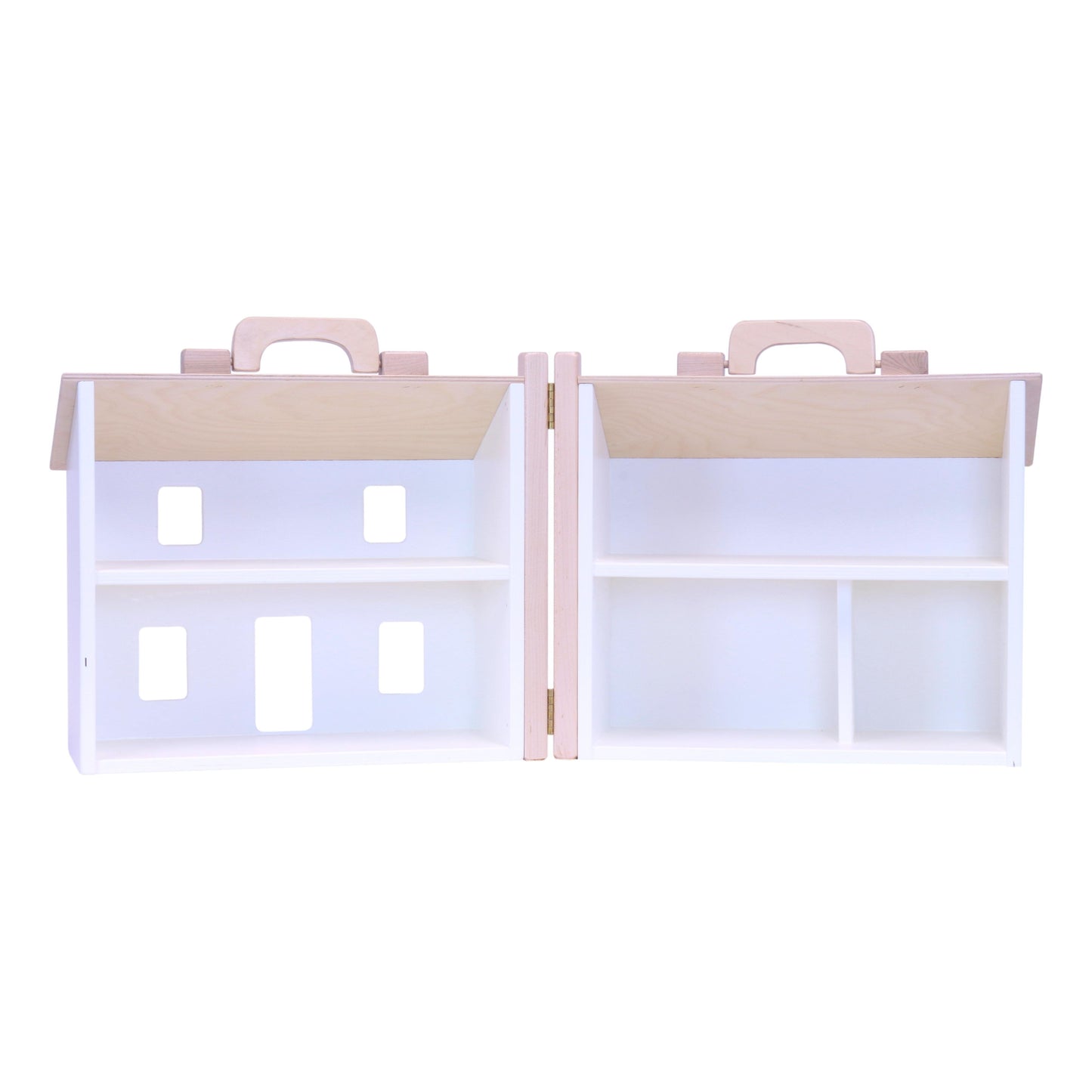 Amish Wooden Doll House Toy with 16 Piece Doll-House Furniture Set
