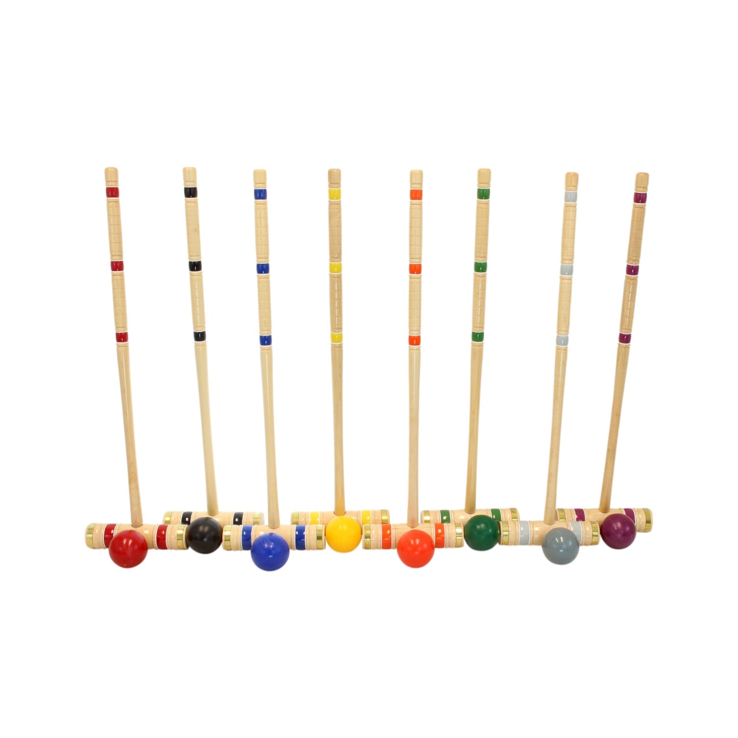 Amish Deluxe 8-Player Croquet Game Set Wooden Holder or Duffel Carry Bag
